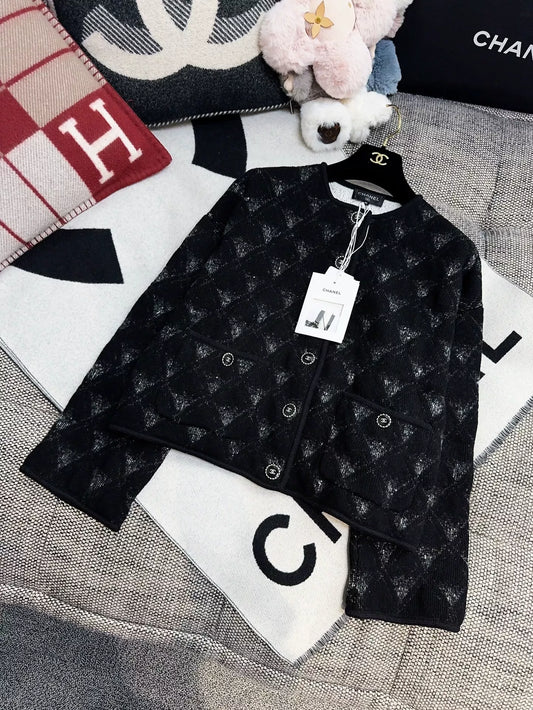 Chanel 21B Black Cashmere Cardigan