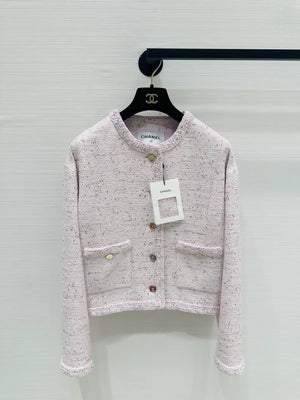 Chanel 26P pastel pink tweed jacket