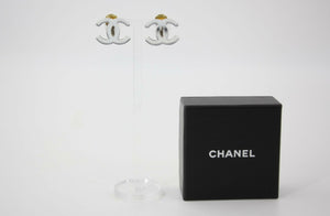 Chanel Vintage 03C Mirror Silver CC Clip-on Earrings