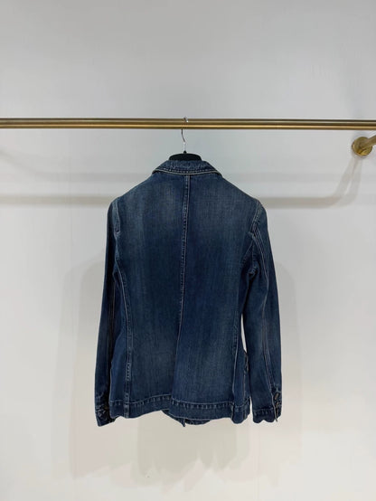 Dior classic bee-print denim fitted jacket