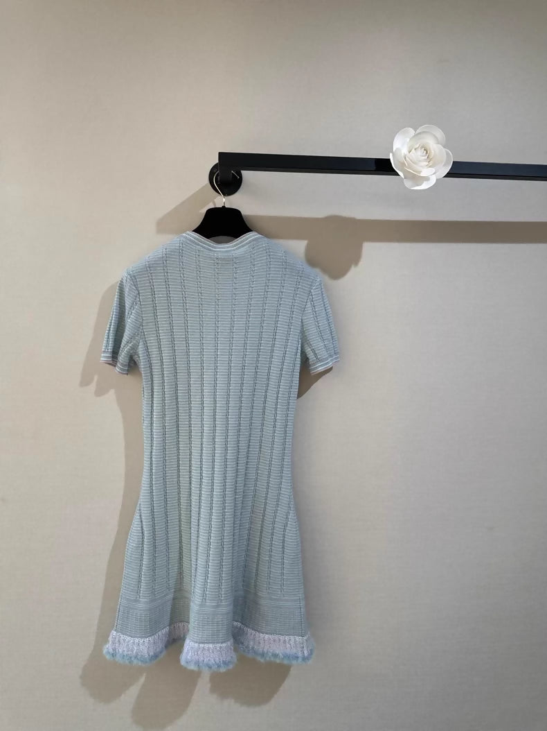 Chanel 25B light blue knit dress Chanel 25B light blue knit dress