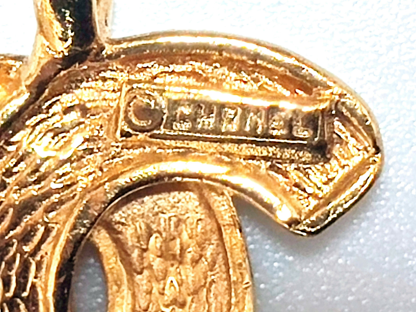 Chanel Vintage 81-85 Gold Plated Quilted Coco Mark Necklace