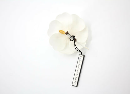 Chanel Vintage 81-85 Silk Small Size White Camellia Brooch