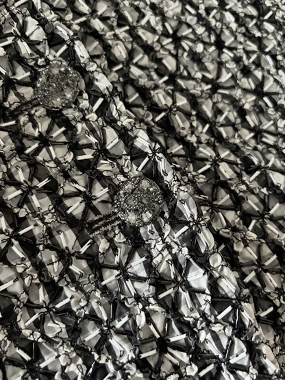 Chanel 23A Black and White tweed and Lace Jacket
