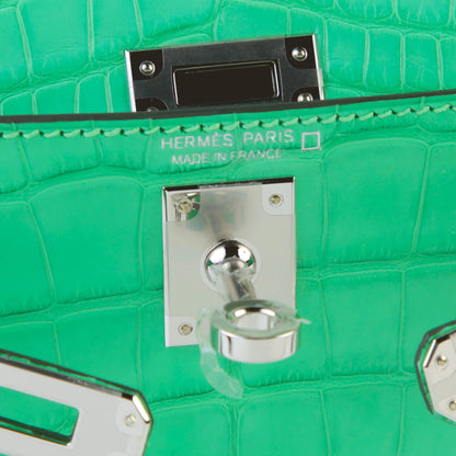 Hermes Mini Kelly 20 Vert Comics Matte Alligator Palladium hardware