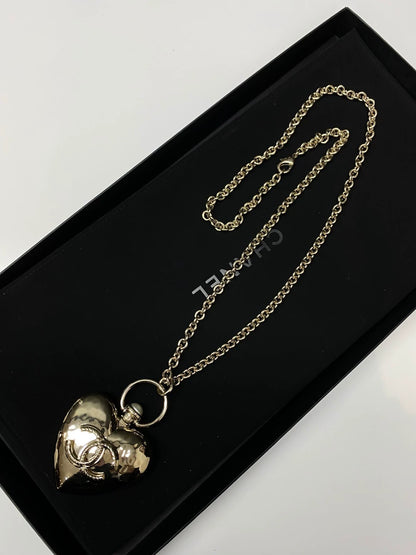Chanel heart long chain necklace