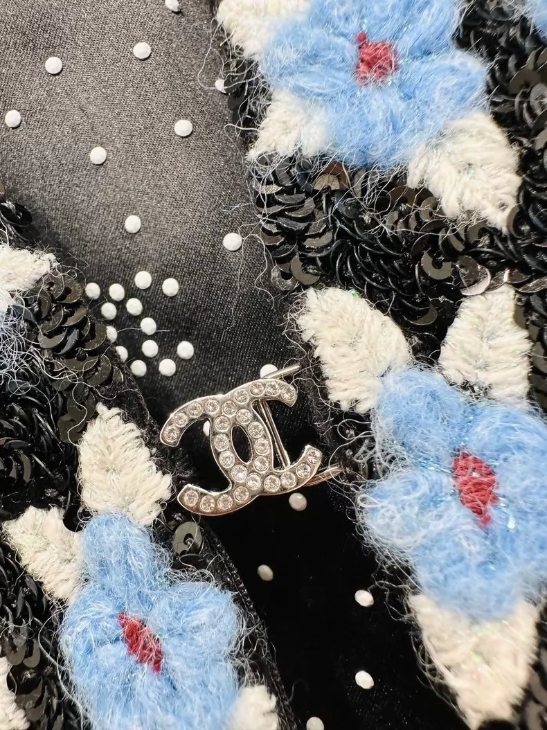 Chanel 24B floral sequined cashmere vest
