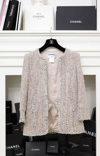 Chanel 2003 Tweed Pearl Jacket