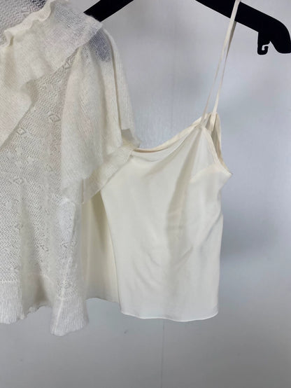 Dior Ruffled Crochet Short-Sleeved Two-Piece Set top
