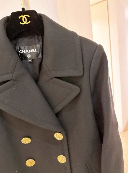 Chanel 16 Rome Series Black Gold Cashmere Jacket