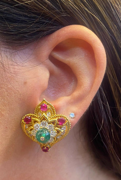 Van Cleef & Arpels Indian Inspired Day & Night Earrings