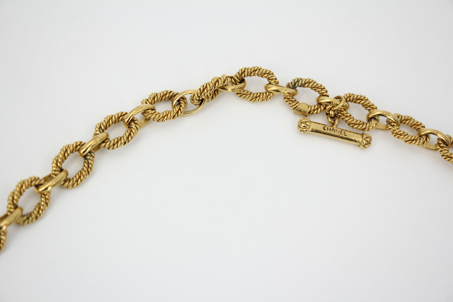 Chanel Vintage 94A Gold-plated Pendant Sun CC Chunky Chain Long Necklace