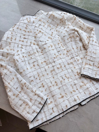 Chanel 19S ecru gold tweed Jacket