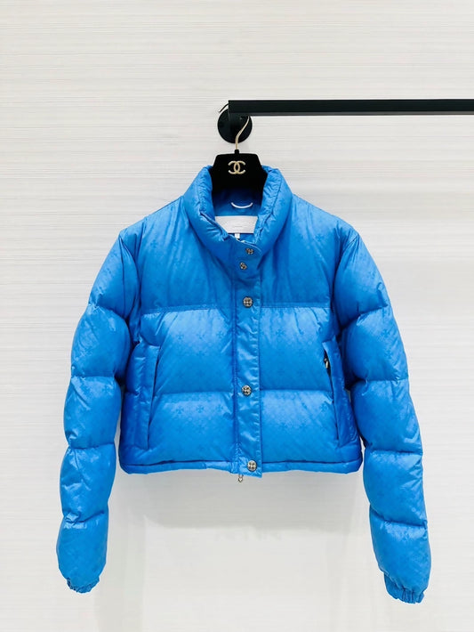 Chrome Hearts electric blue puffer jacket