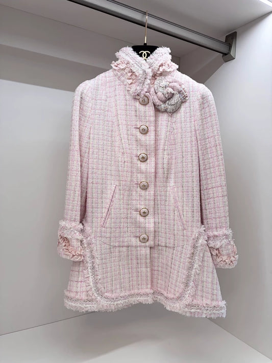 Chanel 13c pink  tweed jacket