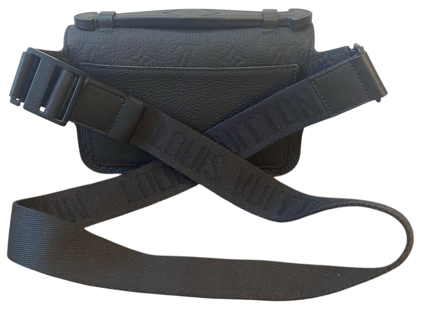 Louis Vuitton Matte Black Taurillon Monogram S Lock Sling Crossbody Waist Bag
