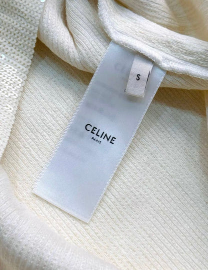 celine 24 white sequin dress