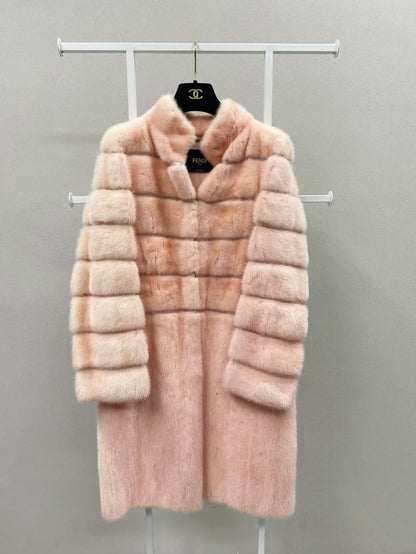 Fendi pink mink fur coat