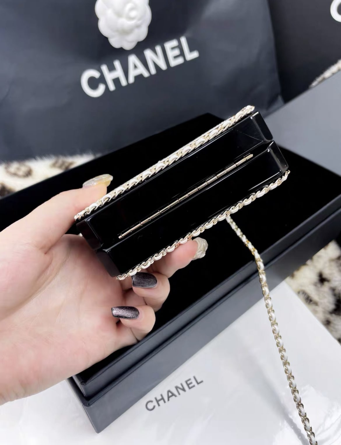 Chanel 22S  limited edition perfume bottle evening bag