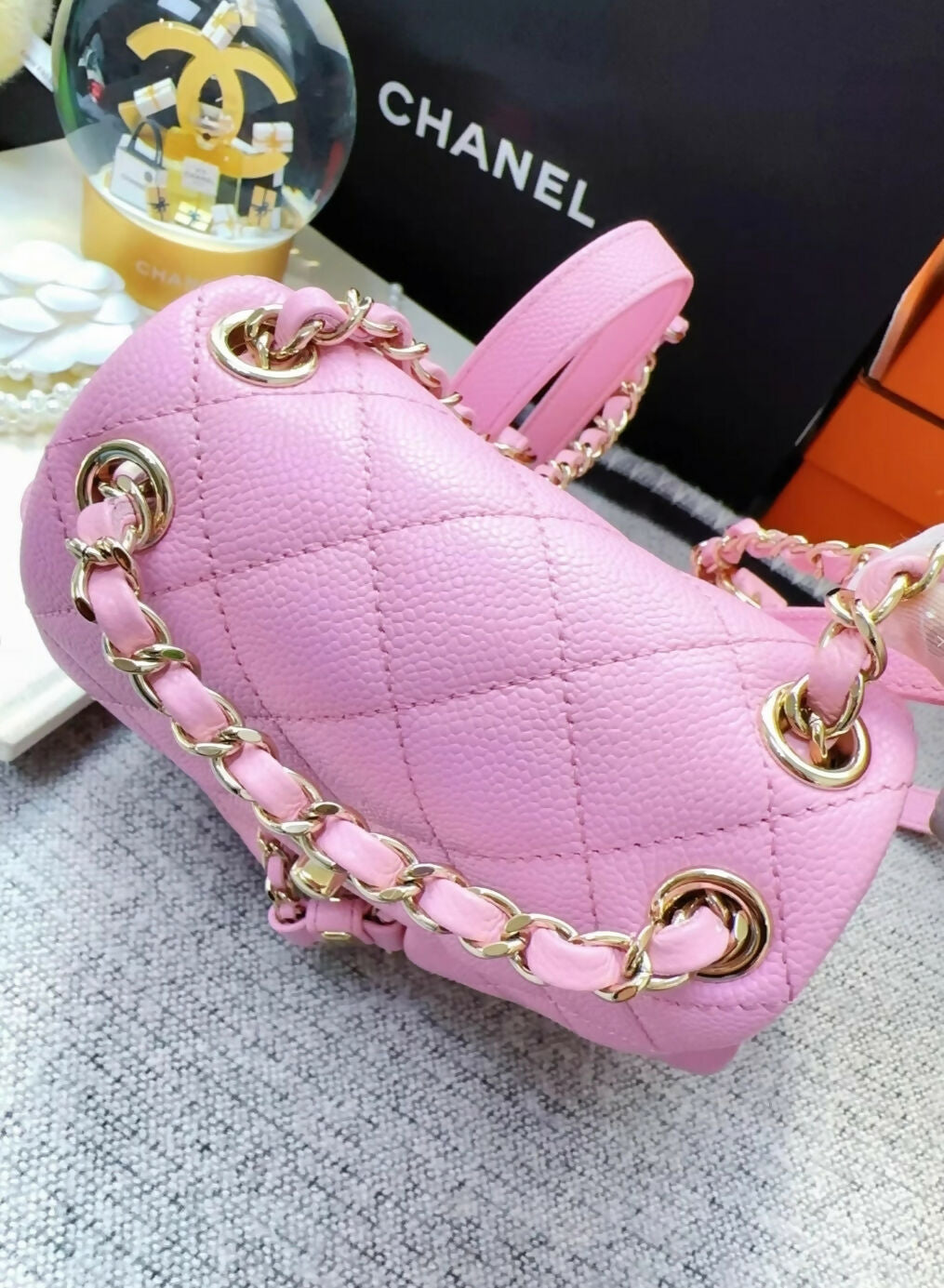 Chanel 23p pink mini Backpack gold hardware – Wararni.com