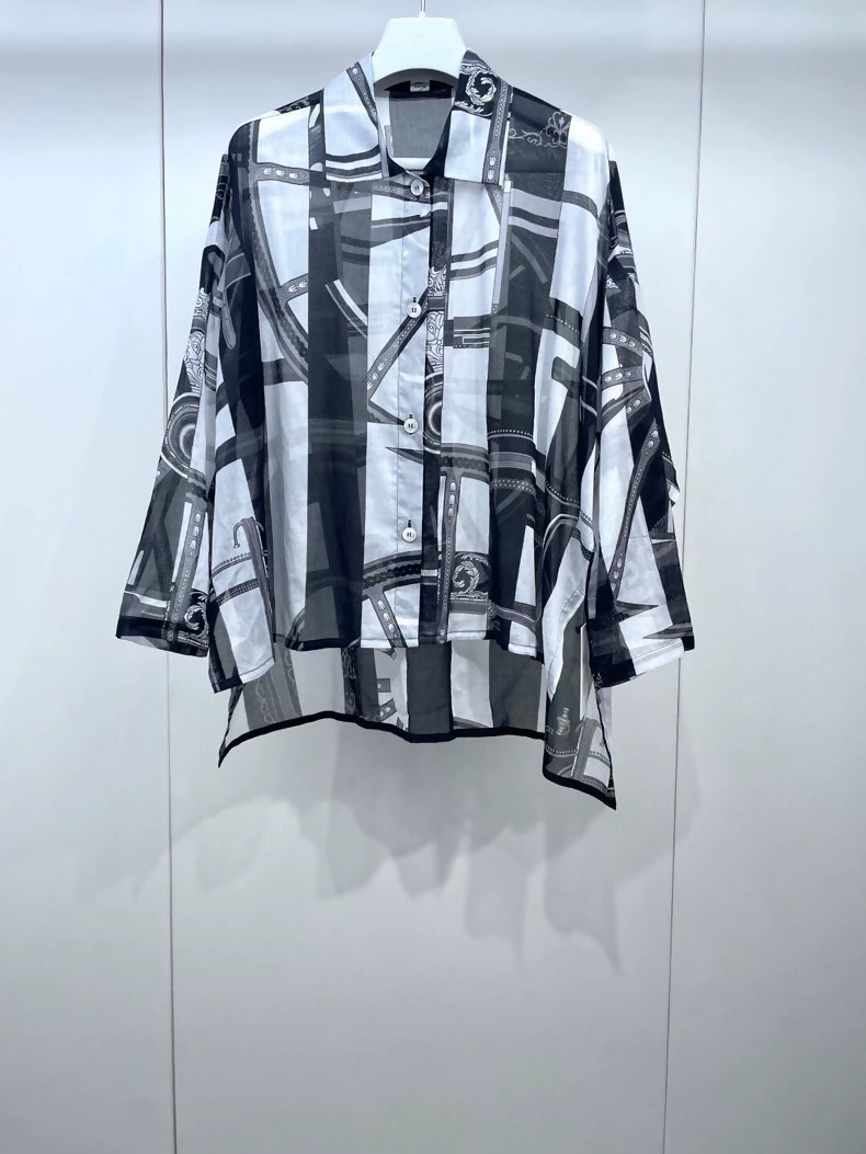 Hermès black & white top