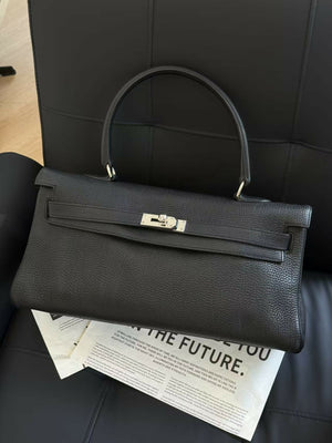 Hermès JPG Shoulder Kelly 42 Noir / Black Togo Leather with Palladium Hardware Square