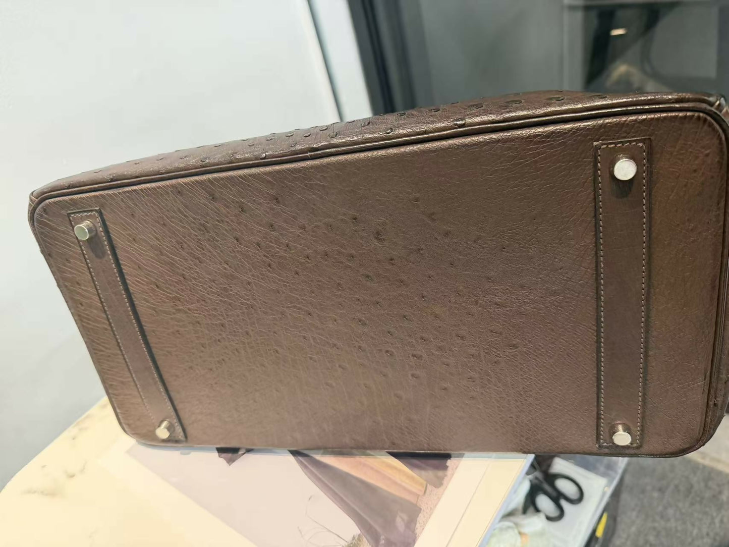 Hermes Birkin 40 ostrich in brown