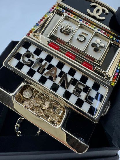 Chanel 2023 Plexiglass Resin and Rhinestone Multicoloured Slot Machine Minaudière Bag