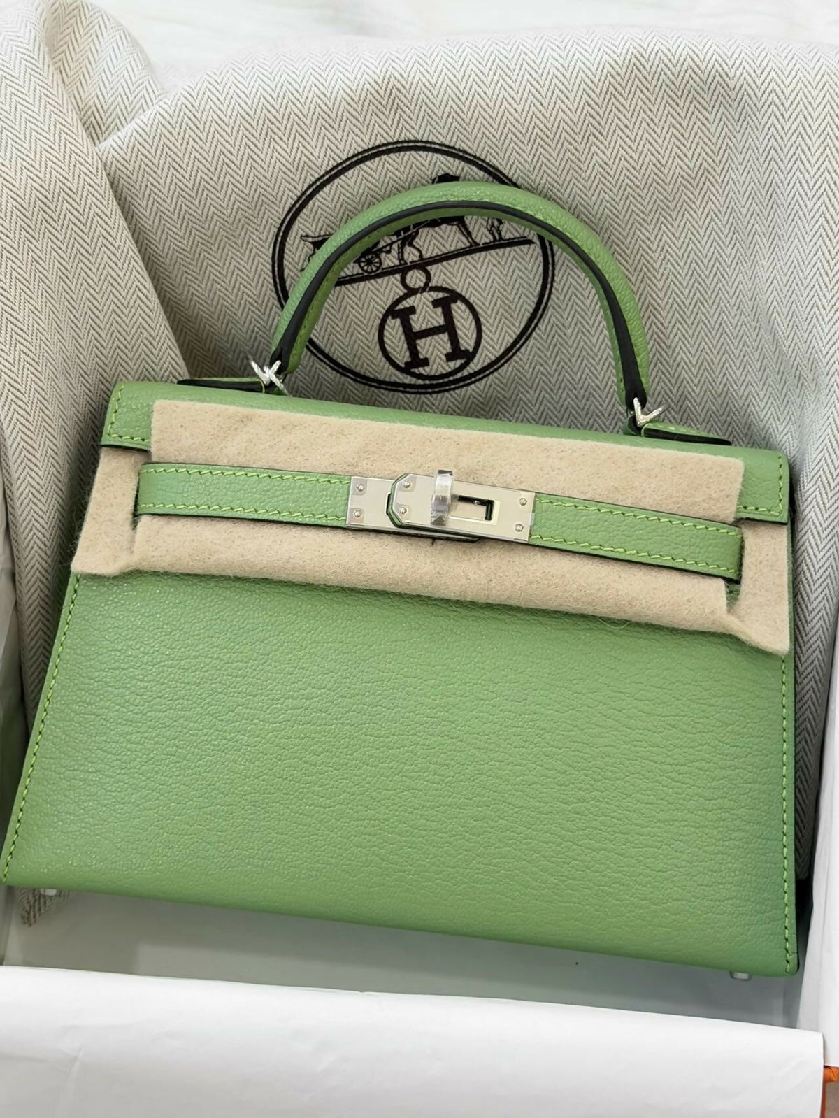 Hermès Mini Kelly II Vert Avocat Leather with Hardware Y Stamp