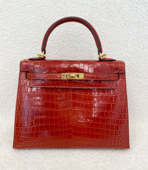 Hermes kelly 25 braise shiny niloticus gold hardware