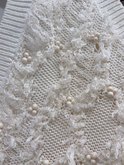 Chanel 21S White tweed top