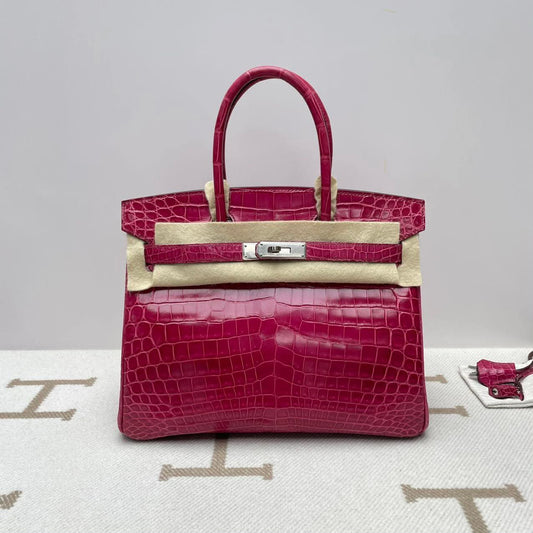 Hermes Birkin 30 Fuchsia Shiny Niloticus Palladium harwdare