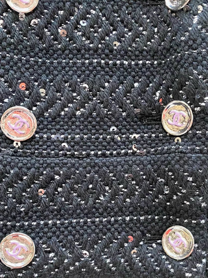 Chanel 23A Black Tweed Vest