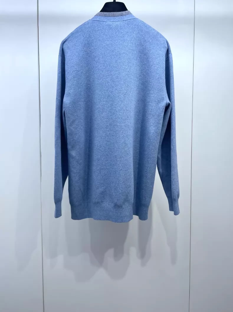 Chanel 26P blue knit cardigan