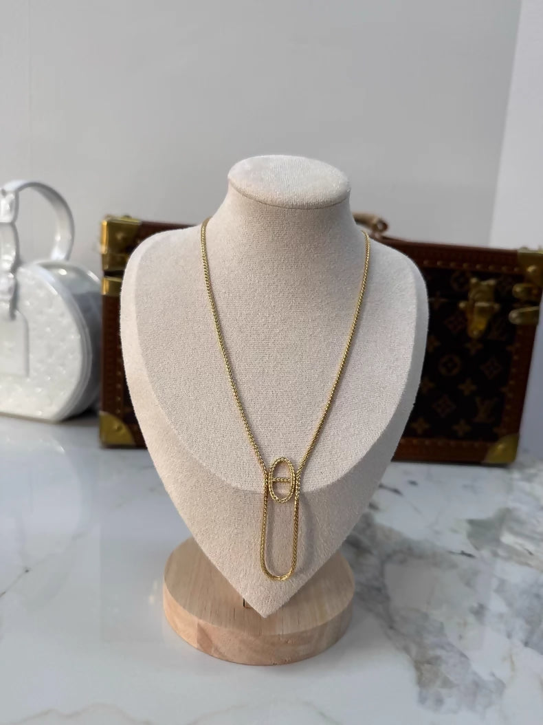 Hermes 18k gold Chaine Dancre Series H Necklace