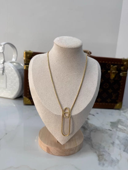 Hermes 18k gold Chaine Dancre Series H Necklace
