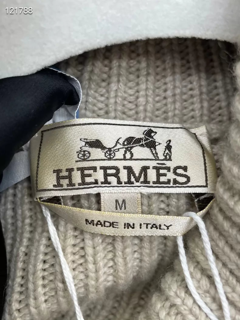 Hermes floral cashmere knit turtleneck Men's sweater