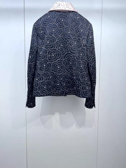 Chanel 23K Camellia Quilted Jacket