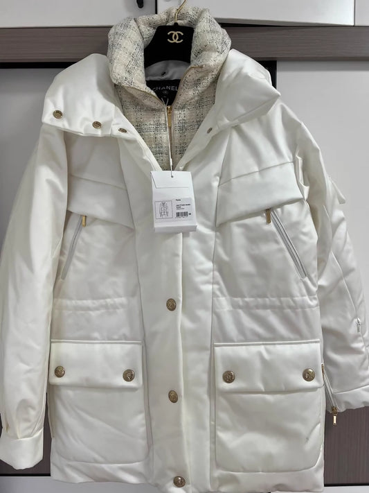 Chanel 22n white écru down jacket