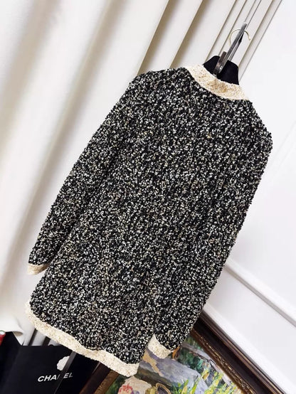 Chanel 19A tweed Egyptian gold thread knit cardigan