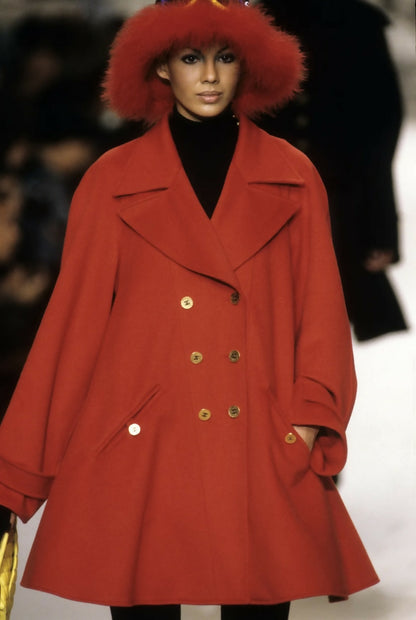 Chanel Vintage 94A Black Oversized Cashmere Long Jacket Coat FR 36