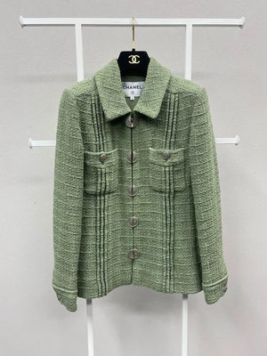 Chanel green tweed jacket