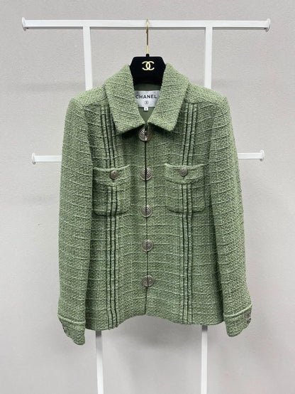 Chanel green tweed jacket