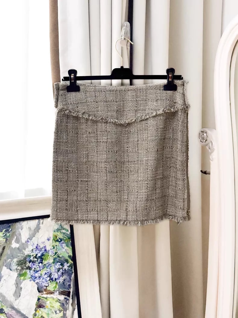 Chanel 10A Beige Tweed jacket and skirt set