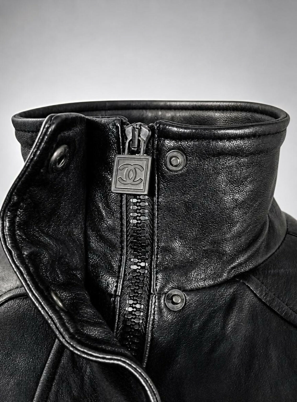 Chanel 07A Lambskin Leather Utility Jacket Coat