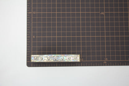 Chanel Vintage 97P Resin Iridescent Resin Seven Silver-Tone CC Logos Hair Clip