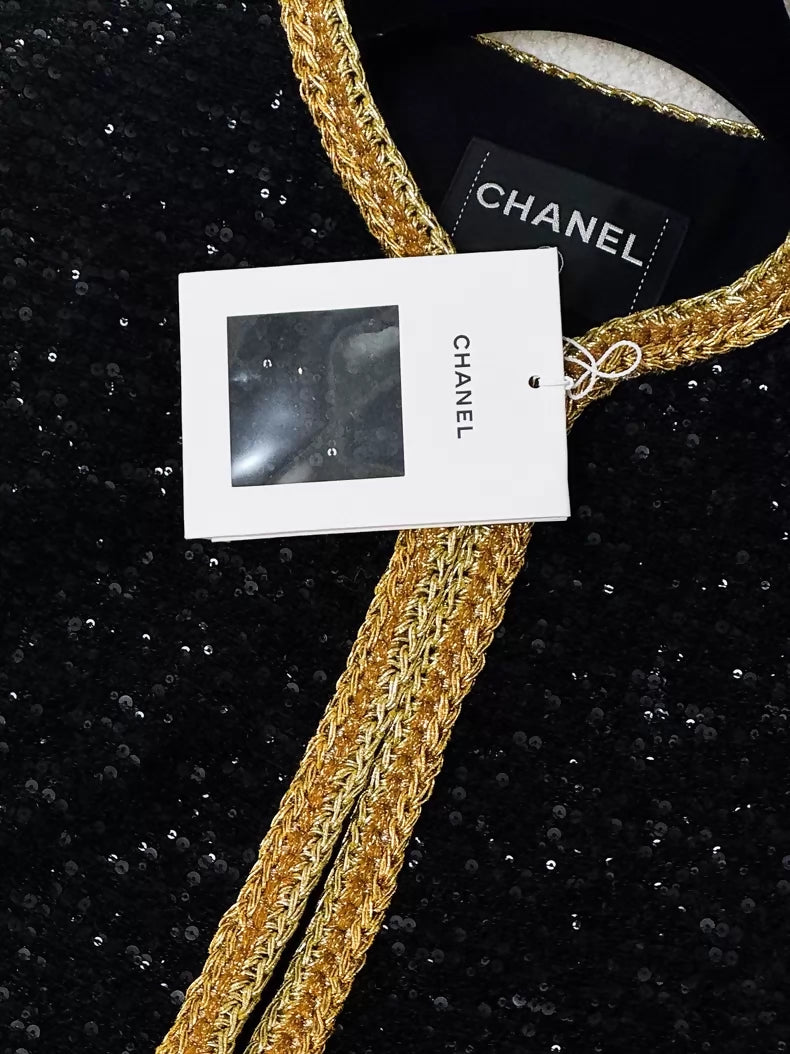 Chanel 22S Black jacket with Gold Trimming