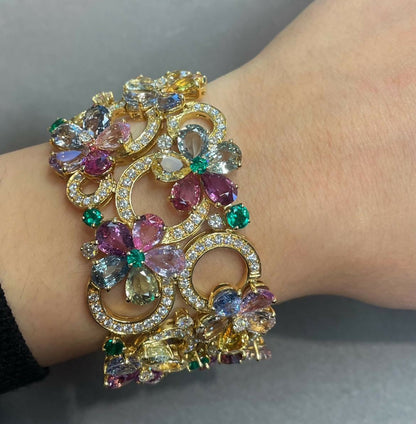 Bvlgari Multicolor Sapphire and Emerald Bracelet