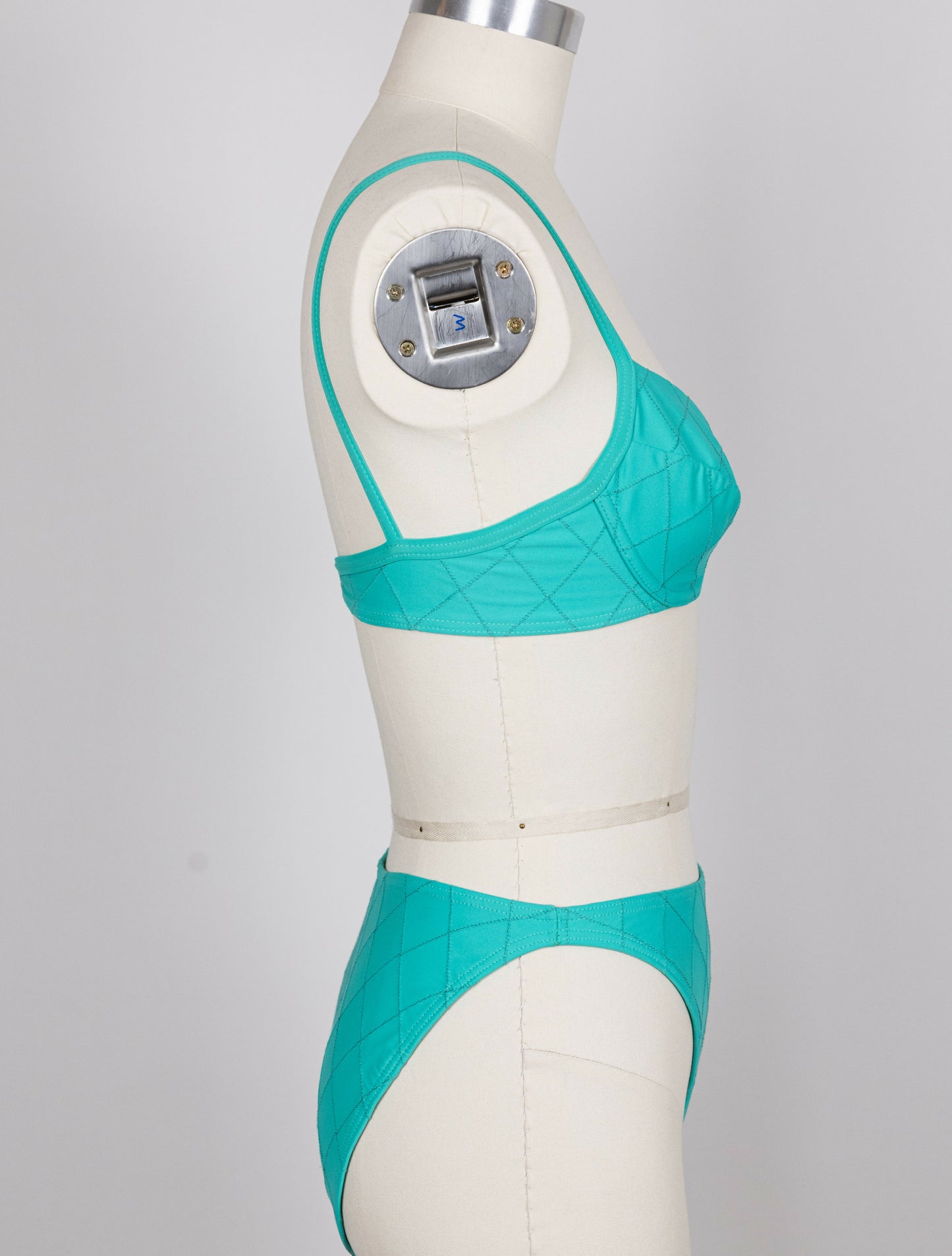 Chanel 1994 Cruise Vintage Teal Logo Quilted Bikini