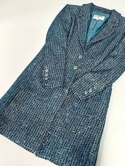 Chanel 23p blue/green long coat
